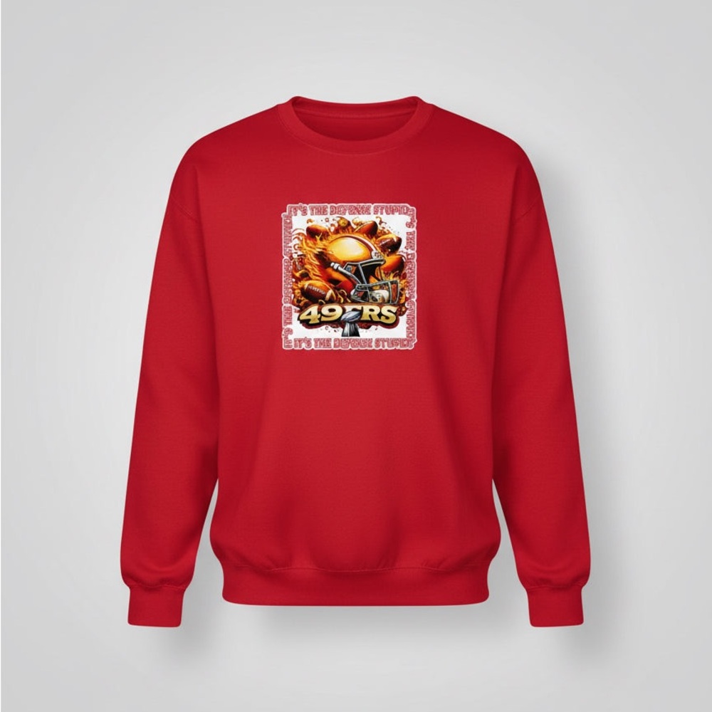 Gildan Red Graphic Men's Crewneck Sweater